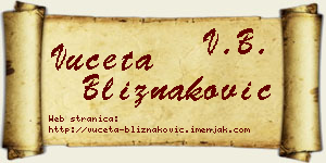 Vuceta Bliznaković vizit kartica